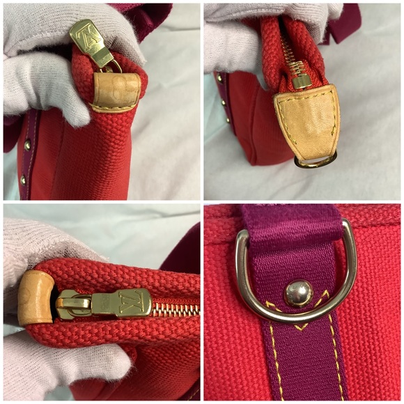 LOUIS VUITTON ANTIGUA CABAS MM TOTE RED/PURPLE - Picture 9 of 12